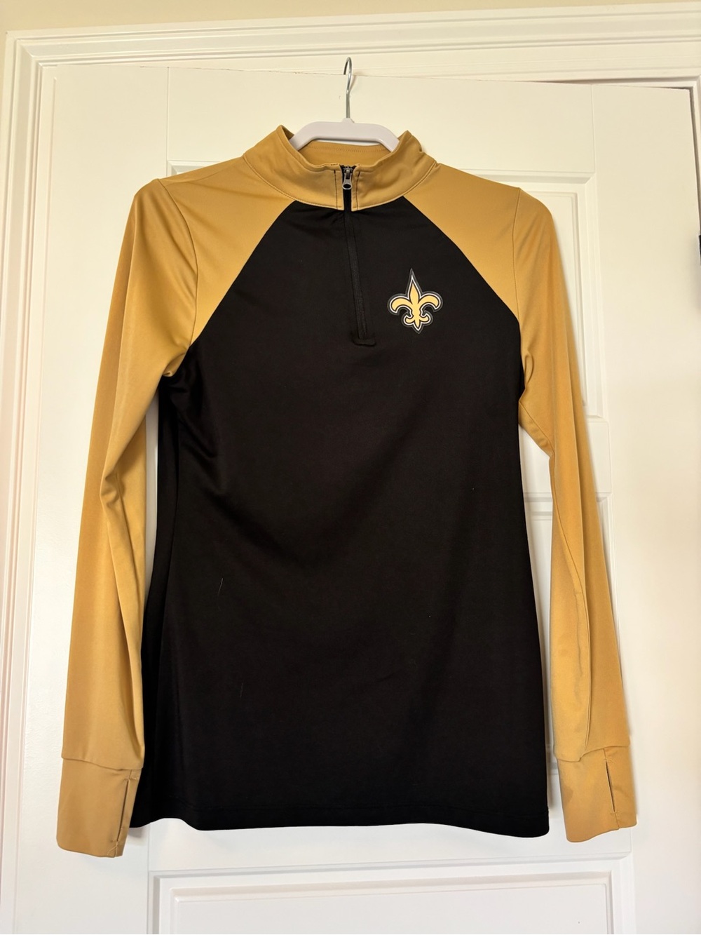 NFL Black and Gold Team Apparel Women's Quarter-Zip Jacket